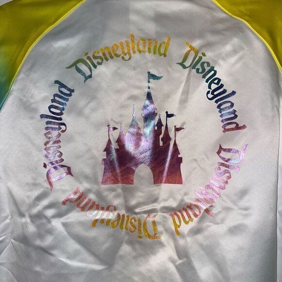 Disneyland Unisex Rainbow Ombre Graphic Bomber Jacket Large NWT - Picture 7 of 12
